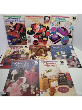 Annies Attic Fashion Doll Home Decor Crochet Pattern Booklets 8 Lot Guild